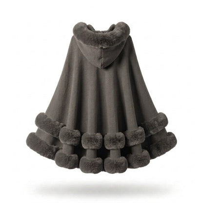 Flauschiger Kapuzen-Poncho