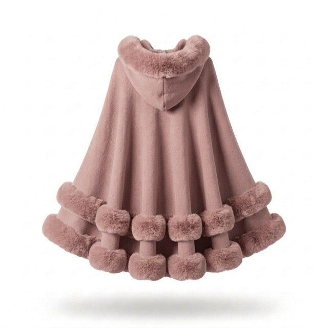 Flauschiger Kapuzen-Poncho
