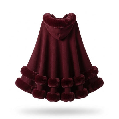 Flauschiger Kapuzen-Poncho
