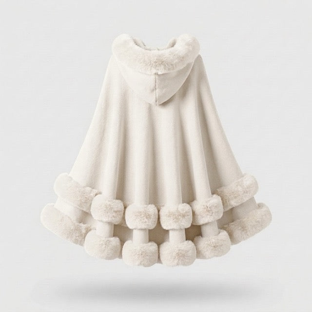 Flauschiger Kapuzen-Poncho