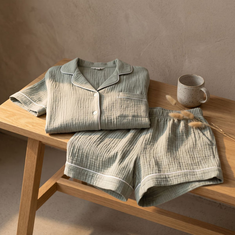 Kurzer Musselin Pyjama